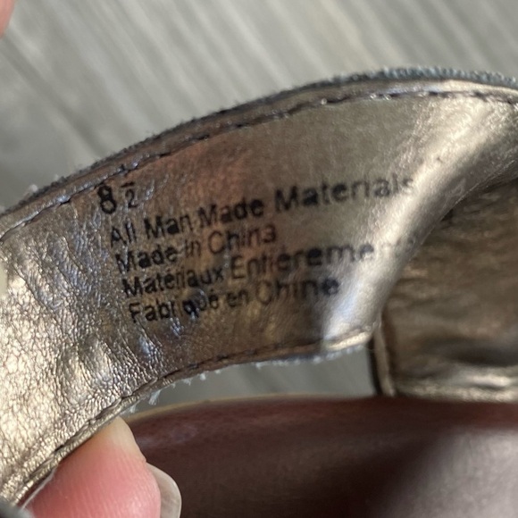 NWT Mossimo waylon cute pewter colored strappy caged wedge cork sandal Size 8.5 - Picture 5 of 14